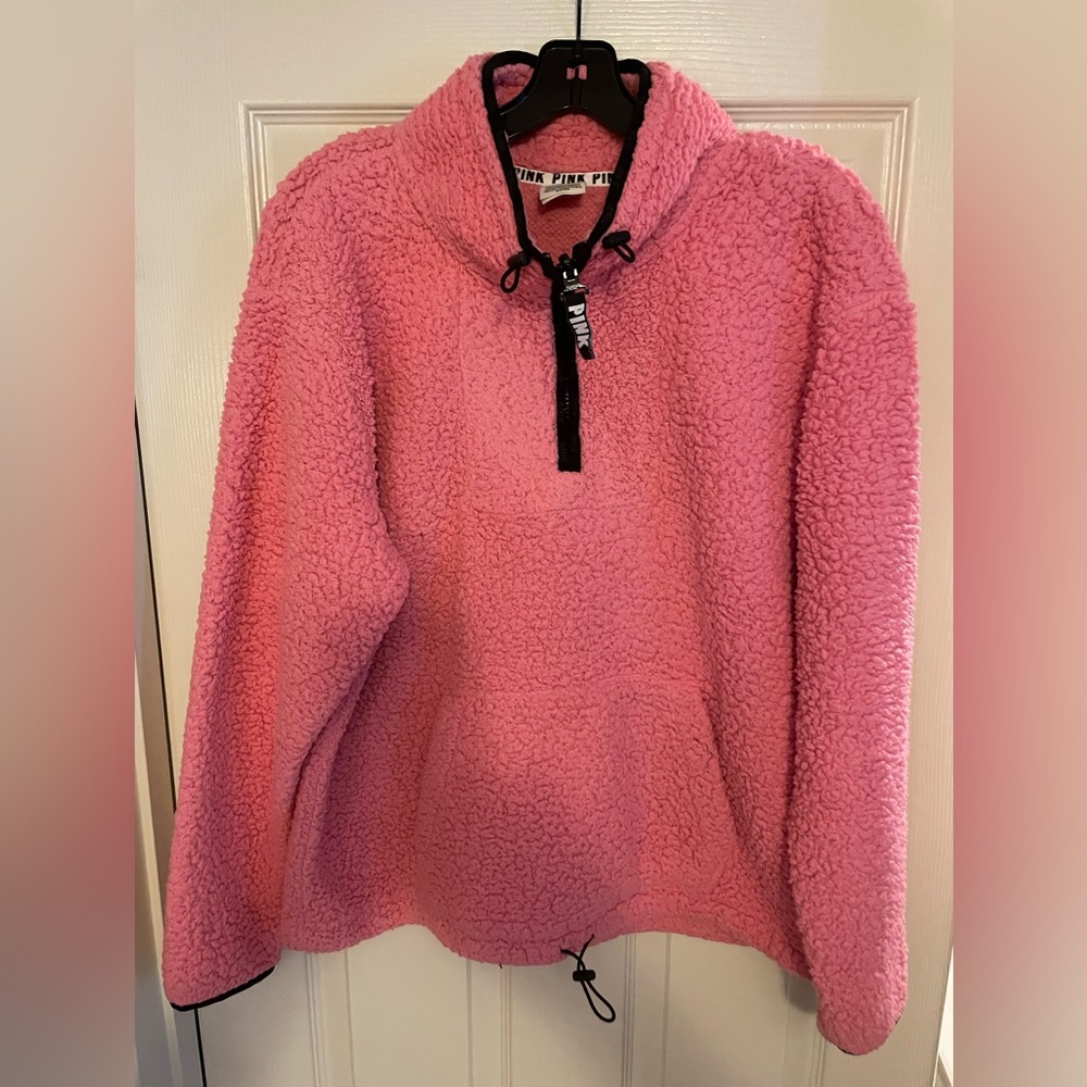 Victoria’s Secret PINK Fleece Pullover Bubble Gum Pink Size Large